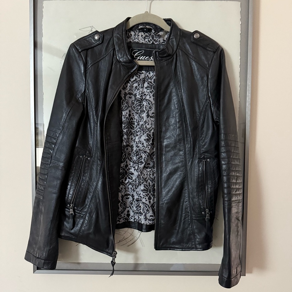 Guess Genuine Leather Jacket - Size M